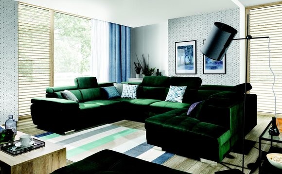 Multifunktion Big Wohnlandschaft U Form Ecksofa Sofa Stoff Couch Polster