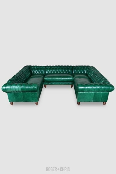 XXL Big Sofa Wohnlandschaft Ledersofa Couch U Form Chesterfield Couchen