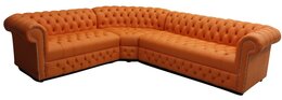 Chesterfield Ecksofa Poster Eck Couch Garnitur Sitz Ecke Ledersofa Sofa