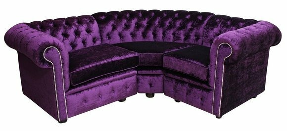 L Förmige Chesterfield Couch Polster Eck Samt Garnitur Stoff Sofa Couchen
