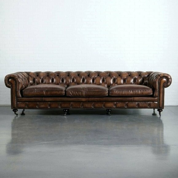 Edle Luxus Chesterfield Couch Polster Sofa Ledersofa 4 Sitzer XXL Big