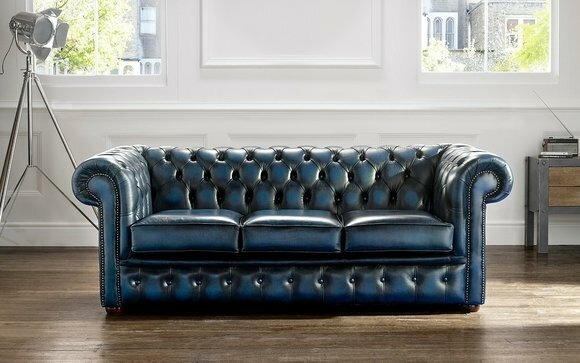 3 Sitzer Couch Textil Stoff Sofa wählbare Farbe Wohnzimmer Chesterfield
