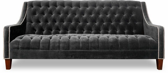 Design grau Sofa 3 Sitzer Chesterfield Stoff Couch Polster Sofas Leder Garnitur