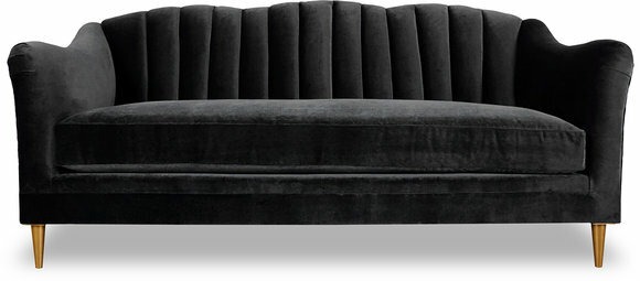 Design Schwarz Sofa 3 Sitzer Chesterfield Stoff Couch Sofa Polster Sofas