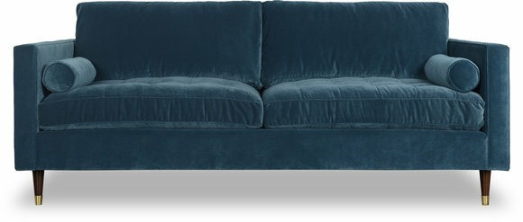 Design Blau Sofa 3 Sitzer Chesterfield Stoff Couch Sofa Polster Sofas Neu