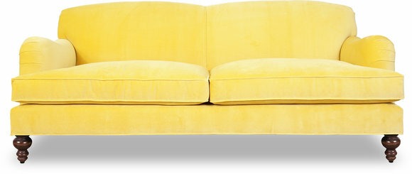 Sofa 3 Sitzer Designer Couchen Couch Gelb Textil Stoff Polster Neu