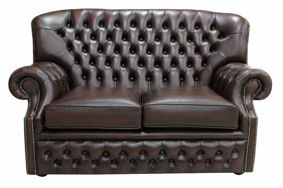 2 Sitzer Couch Polster Ohrensofa Chesterfield Leder Couchen Sofas Garnitur