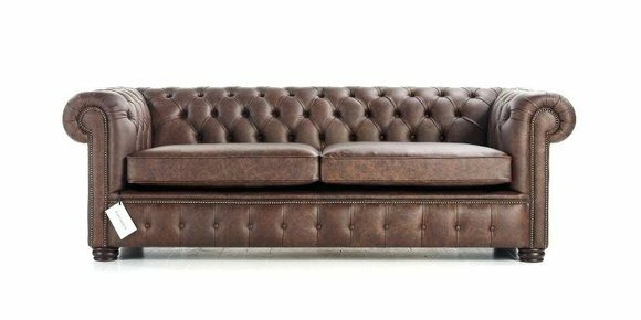 Chesterfield Couch Polster Sofa Couchen Sitz Design 3 Sitzer Leder Sofas