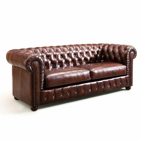 Chesterfield Sofa 2 Sitzer Kunstleder Polster Design Luxus Couch Klassische