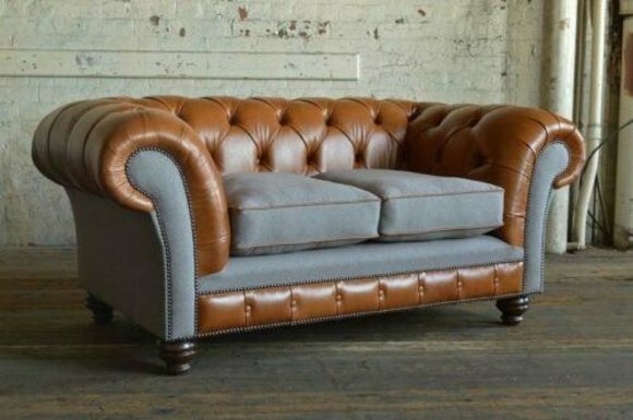 design Sofa 3 Sitzer Couch Chesterfield Polster Sitz Garnitur Leder Textil Neu!
