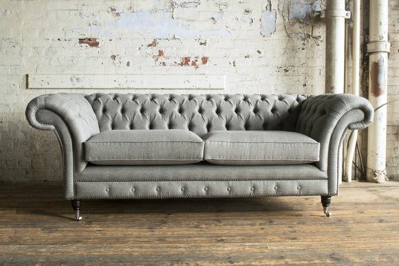 XXL Sofa 3 Sitzer Couch Chesterfield Polster Sitz Garnitur Leder Textil