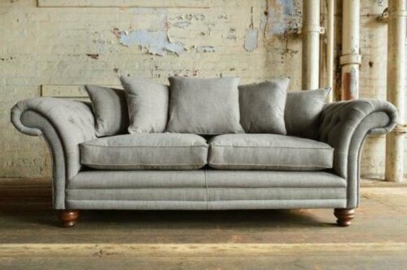 XXL Sofa 3 Sitzer Couch Chesterfield Polster Sitz Garnitur Leder Textil