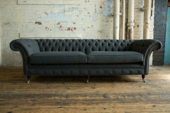 XXL Sofa 4 Sitzer Couch Chesterfield Polster Sitz Garnitur Leder Textil