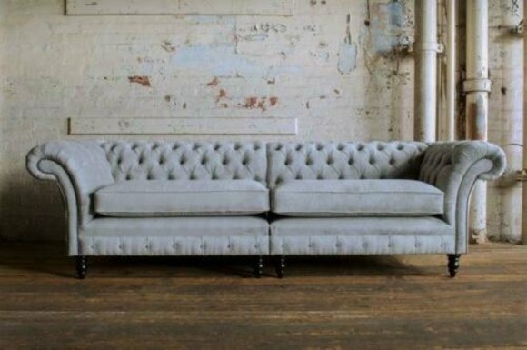 XXL Sofa 4 Sitzer Couch Chesterfield Polster Sitz Garnitur Leder Textil