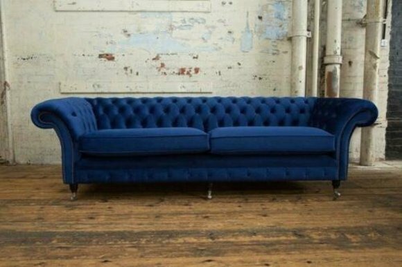 XXL Big Sofa 4 Sitzer Couch Chesterfield Polster Sitz Garnitur Leder Textil