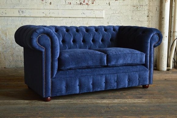 Chesterfield Couch Textil Stoff Sofa Möbel Edles Design Samt Designer