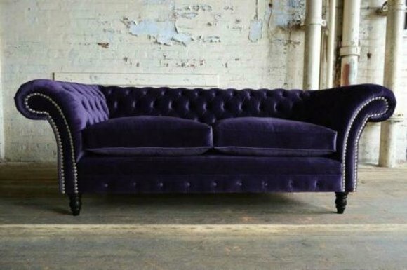 Chesterfield Couch Textil Samt Stoff Designer Sofa Möbel Edles Design