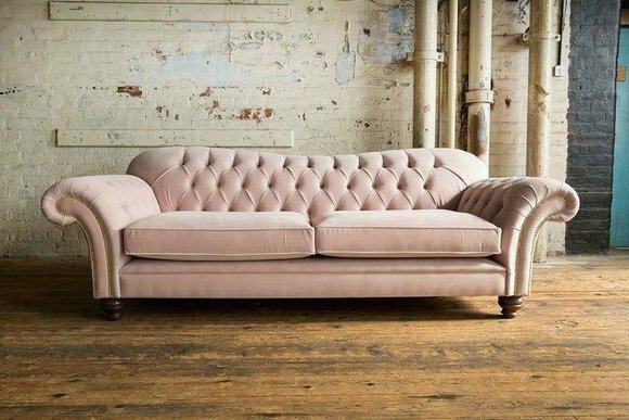 Design Sofa 3 Sitzer Couch Chesterfield Polster Sitz Garnitur Leder Textil