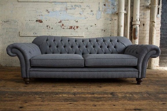 Sofa 4 Sitzer Couch design Chesterfield Polster Sitz Garnitur Leder Textil Neu!