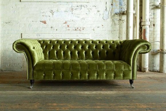 XXL Big Sofa 3 Sitzer Couch Chesterfield Polster Sitz Garnitur Leder Textil
