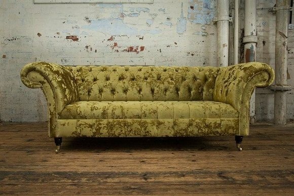 XXL Big Sofa 3 Sitzer Couch Chesterfield Polster Sitz Garnitur Leder Textil