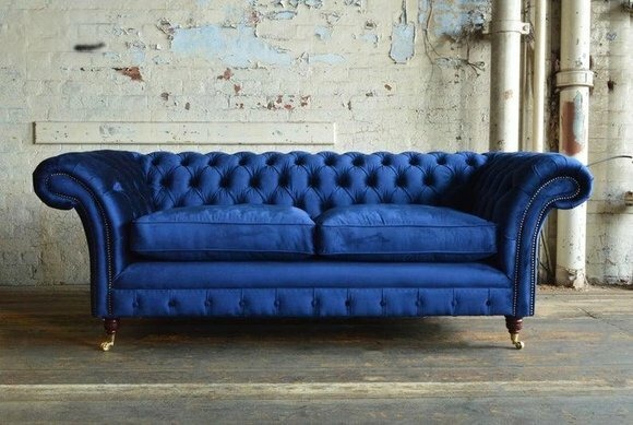 XXL Big Sofa 3 Sitzer Couch Chesterfield Polster Sitz Garnitur Leder Textil