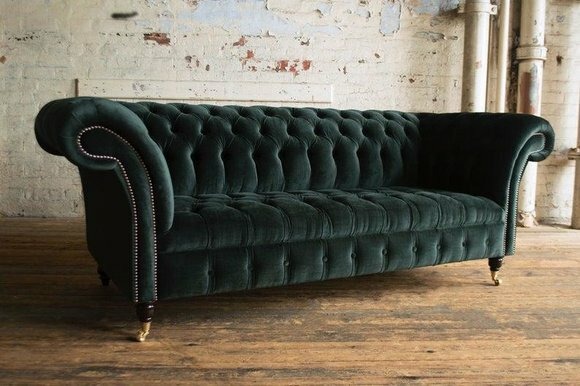 XXL Big Sofa Couch Chesterfield Polster 3 Sitzer Sitz Garnitur Leder Textil