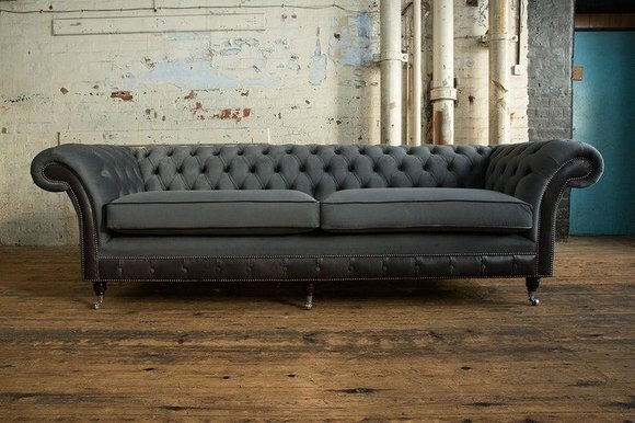 XXL Sofa 4 Sitzer Couch Chesterfield Big Polster Sitz Garnitur Stoff Textil Neu