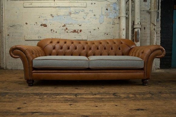 Chesterfield Sofa Design Luxus Leder Polster Couch Klassische Sofa 3 Sitzer