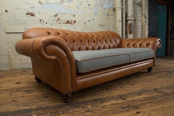 Chesterfield Kunstleder Polster Sofa Design Klassische Sofa 3 Sitzer Luxus