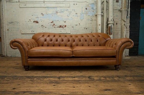Klassische Chesterfield Leder Couch Sofa 3 Sitzer Sitz Couchen Sofas Polster