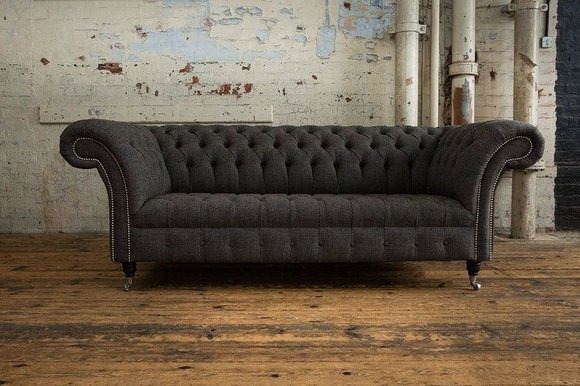 Chesterfield Textil Sofa 3-Sitzer Polstersofas Design Luxus Stoffsofas Neu