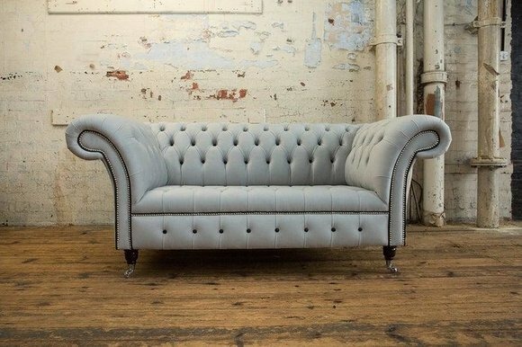 Chesterfield Ledersofa Couch Polster designer 2 Sitzer Sofas Couchen Neu