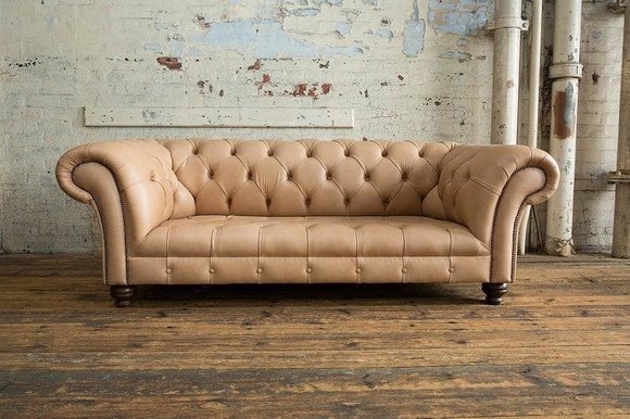 3 Sitzer Chesterfield Polster Sofas Design Luxus Couch Sofa Leder Couchen