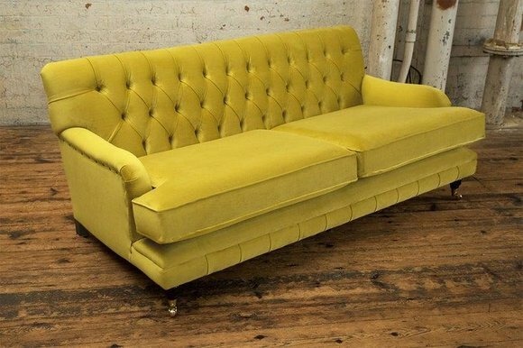 Chesterfield Gelb Couch Sofa Polster 3 Sitzer Couchen Sitz Garnitur Sofas