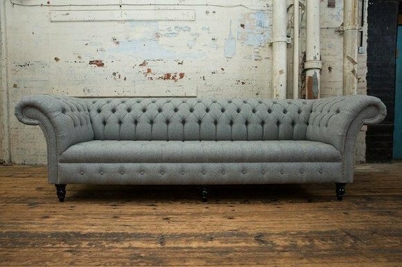 XXL Chesterfield Polster Sofas Design Luxus Sofa 4 Sitzer Leder Couchen