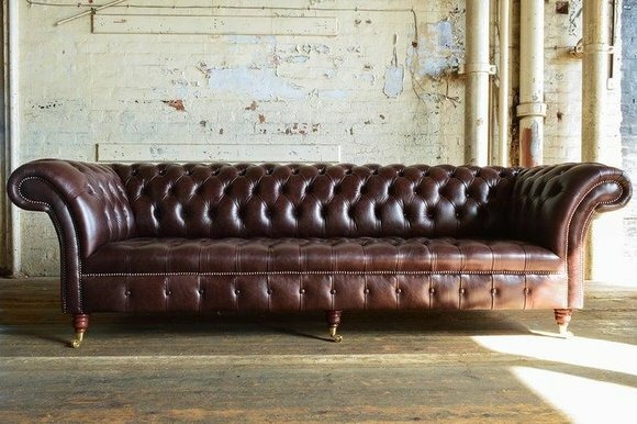 Chesterfield Braun Couch Sofa Polster 4 Sitzer Couchen Sitz Garnitur Sofas