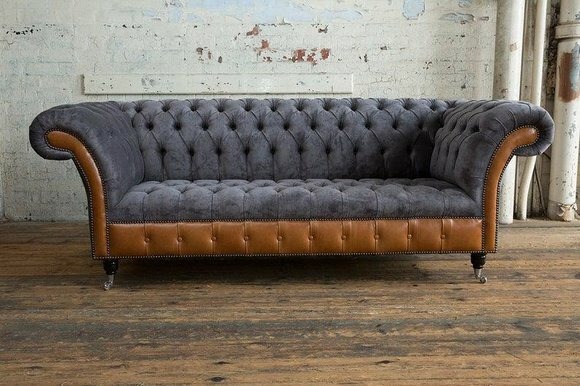 Ledersofa Sofa Textil Couch Polster Sofas Couchen Chesterfield Stoff Möbel