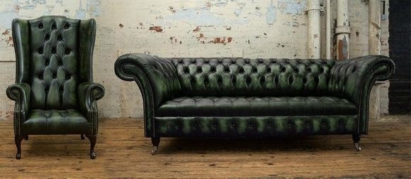 Luxus Klasse 3+1 Italienische Möbel Sofagarnitur Couch Sofa Neu Chesterfield