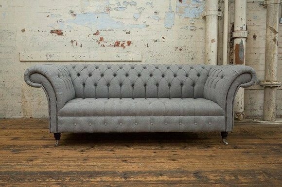 Graue Designer Sofa Couch Polster XXL 3 Sitzer Big Sofas Couchen Textil