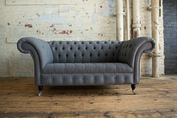 Graue Designer Sofa Couch Polster XXL 2 Sitzer Big Sofas Couchen Textil