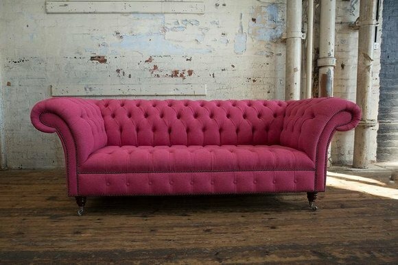 Pinke Designer Sofa Couch Polster XXL 3 Sitzer Big Sofas Couchen Leder