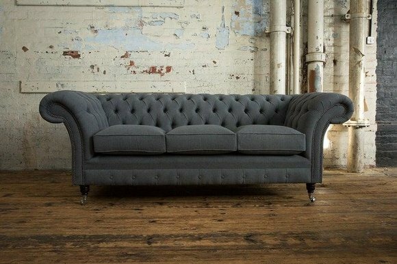 3 Sitzer Chesterfield Polster Sofas Design Luxus Couch Sofa Leder Couchen