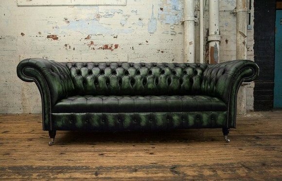 Ledersofa Sofa Couch Polster Garnitur 3 Sitzer Sofas Couchen Chesterfield