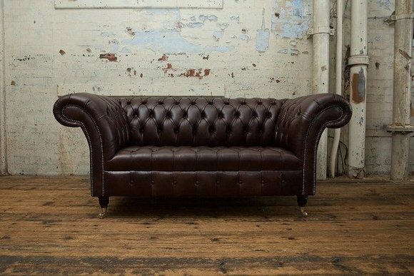Braun Designer Sofa Couch Polster XXL 2 Sitzer Big Sofas Couchen Textil