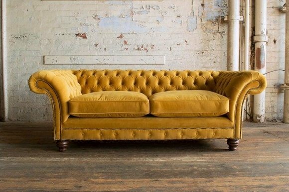 Design Sofa 3 Sitzer Couch Polster Luxus Klassische Textil Sofas Chesterfield
