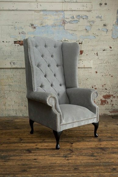 Ohrensessel Chesterfield Fernseh Couch 1 Sitzer Sofa Textil Couchen Stoff