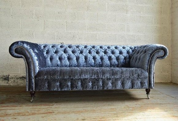 Design Sofa 3 Sessel Chesterfield Couch Polster Luxus Klassische Textil Sofas