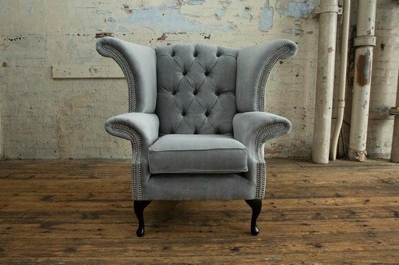 Ohrensessel Polstersofas Sessel 1 Sitzer Sofa Chesterfield Stuhl Premium Klasse