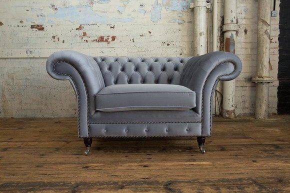 Chesterfield 1 Sitzer Sessel Textil Leder Polster Fernseh Sofa Couch designer